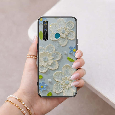 Realme 5 Pro Cover - Floral Series 3 - HQ Ultra Shine Premium Infinity Glass Soft Silicon Borders Case