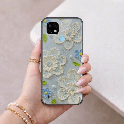 Realme C21 Cover - Floral Series 3 - HQ Ultra Shine Premium Infinity Glass Soft Silicon Borders Case