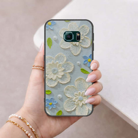 Samsung Galaxy S6 Edge Plus Cover - Floral Series 3 - HQ Ultra Shine Premium Infinity Glass Soft Silicon Borders Case