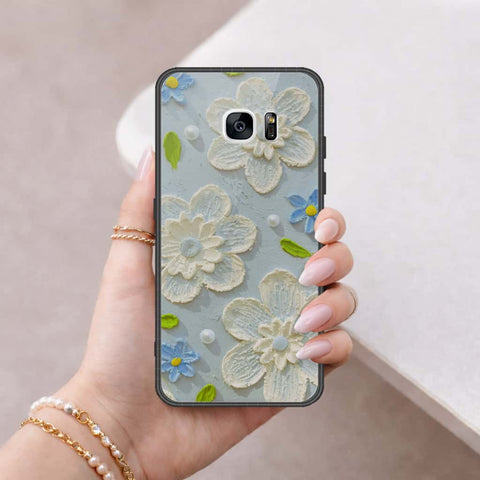 Samsung Galaxy S7 Edge Cover - Floral Series 3 - HQ Ultra Shine Premium Infinity Glass Soft Silicon Borders Case