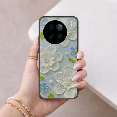 Vivo X90 Pro Cover - Floral Series 3 - HQ Ultra Shine Premium Infinity Glass Soft Silicon Borders Case