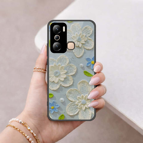 Infinix Hot 20i Cover - Floral Series 3 - HQ Ultra Shine Premium Infinity Glass Soft Silicon Borders Case (Fast Delivery)