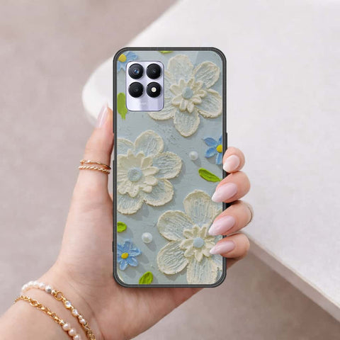 Realme 8i Cover - Floral Series 3 - HQ Ultra Shine Premium Infinity Glass Soft Silicon Borders Case