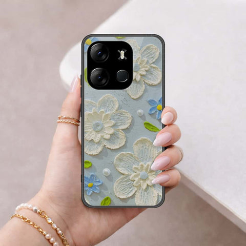 Tecno Pop 7 Pro Cover - Floral Series 3 - HQ Ultra Shine Premium Infinity Glass Soft Silicon Borders Case