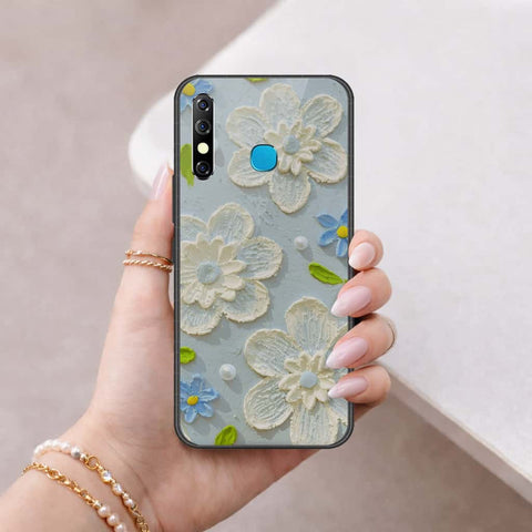 Infinix Hot 8 Cover - Floral Series 3 - HQ Ultra Shine Premium Infinity Glass Soft Silicon Borders Case