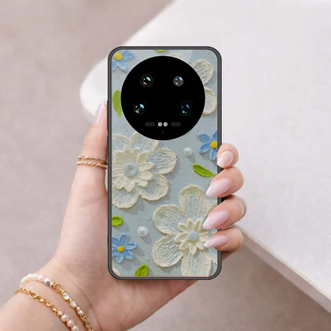 Xiaomi 14 Ultra Cover - Floral Series 3 - HQ Ultra Shine Premium Infinity Glass Soft Silicon Borders Case