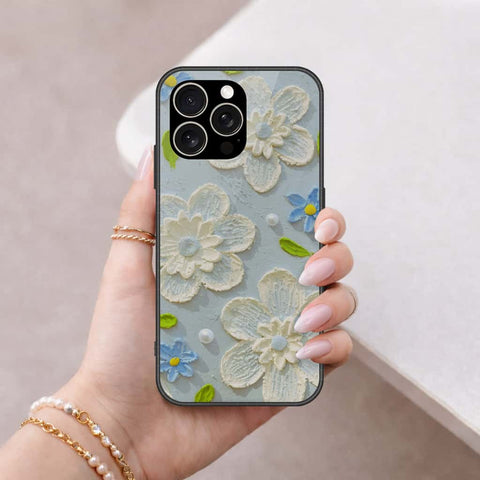 IPhone 15 Pro Max Cover - Floral Series 3 - HQ Ultra Shine Premium Infinity Glass Soft Silicon Borders Case