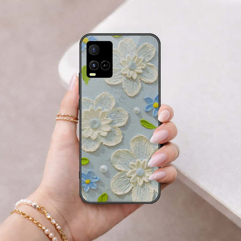 Vivo Y32 Cover - Floral Series 3 - HQ Ultra Shine Premium Infinity Glass Soft Silicon Borders Case