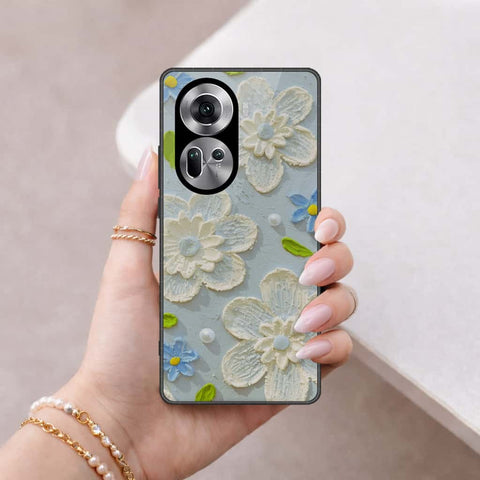 Oppo Reno 11 5G Cover - Floral Series 3 - HQ Ultra Shine Premium Infinity Glass Soft Silicon Borders Case