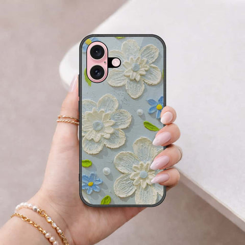 iPhone 16 Plus - Floral Series 3 - HQ Ultra Shine Premium Infinity Glass Soft Silicon Borders Case