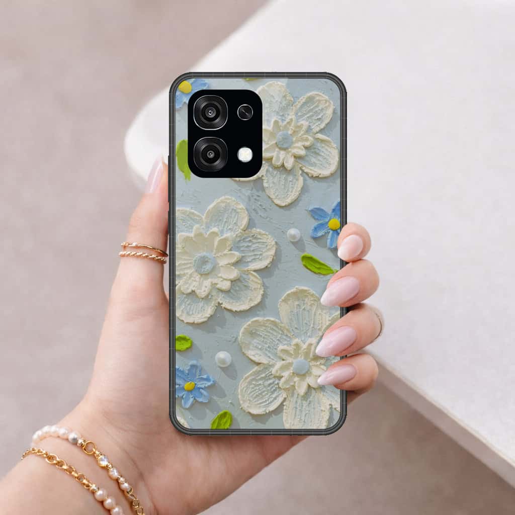 Oppo A6 Pro 4G Cover - Floral Series 3 - HQ Ultra Shine Premium Infinity Glass Soft Silicon Borders Case (Fast Delivery)(AW)