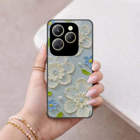 Infinix Hot 40 Cover - Floral Series 3 - HQ Ultra Shine Premium Infinity Glass Soft Silicon Borders Case