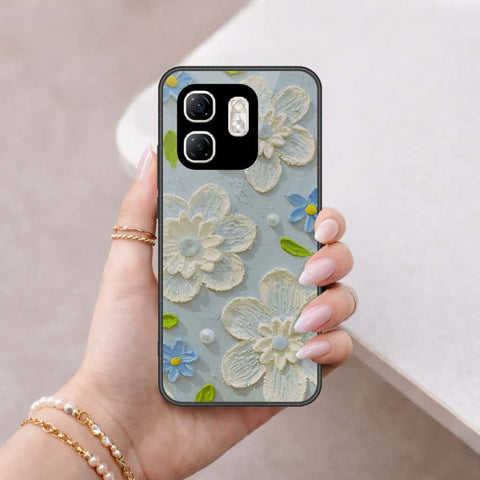 Infinix Smart 9 Cover - Floral Series 3 - HQ Ultra Shine Premium Infinity Glass Soft Silicon Borders Case