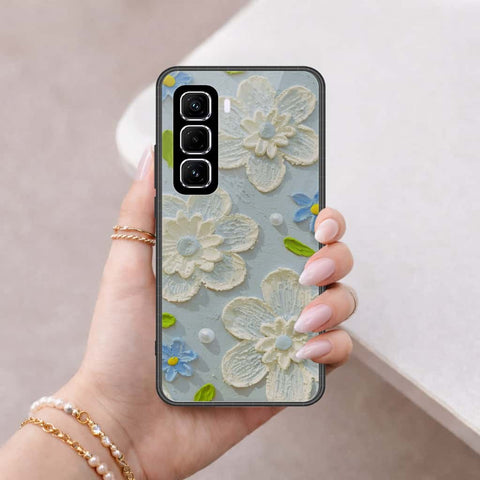 Infinix Hot 50 Pro Plus Cover - Floral Series 3 - HQ Ultra Shine Premium Infinity Glass Soft Silicon Borders Case