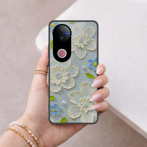 Vivo V50e Cover - Floral Series 3 - HQ Ultra Shine Premium Infinity Glass Soft Silicon Borders Case