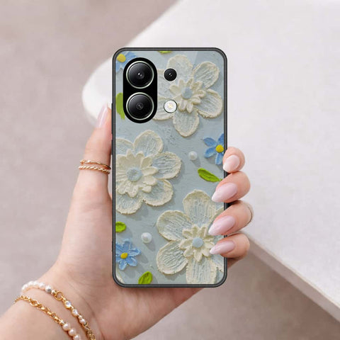 Xiaomi Redmi Note 13 Cover - Floral Series 3 - HQ Ultra Shine Premium Infinity Glass Soft Silicon Borders Case