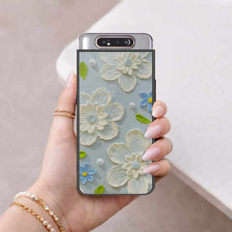 Samsung Galaxy A90 Cover - Floral Series 3 - HQ Ultra Shine Premium Infinity Glass Soft Silicon Borders Case