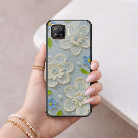 Oppo F17 Pro Cover - Floral Series 3 - HQ Ultra Shine Premium Infinity Glass Soft Silicon Borders Case