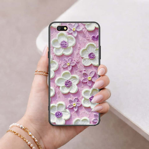 Oppo A77 Cover - Floral Series 3 - HQ Ultra Shine Premium Infinity Glass Soft Silicon Borders Case