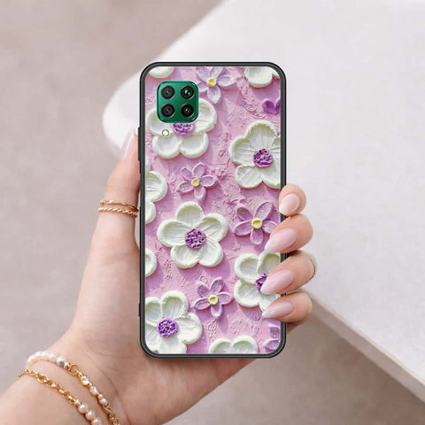 Huawei Nova 7i Cover - Floral Series 3 - HQ Ultra Shine Premium Infinity Glass Soft Silicon Borders Case
