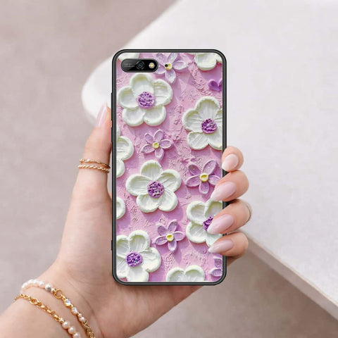 Huawei Y6 Prime 2018 Cover - Floral Series 3 - HQ Ultra Shine Premium Infinity Glass Soft Silicon Borders Case