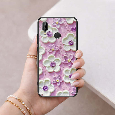 Huawei P20 Lite Cover - Floral Series 3 - HQ Ultra Shine Premium Infinity Glass Soft Silicon Borders Case