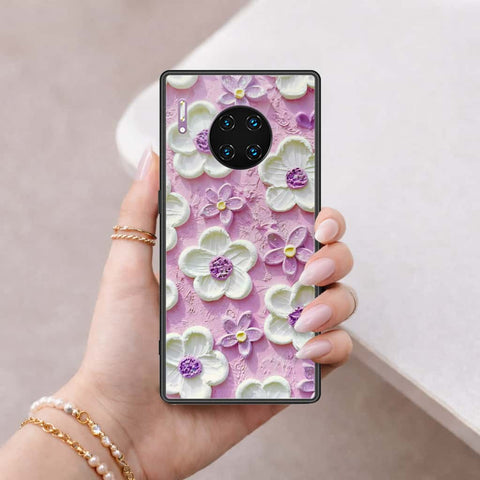 Huawei Mate 30 Pro Cover - Floral Series 3 - HQ Ultra Shine Premium Infinity Glass Soft Silicon Borders Case