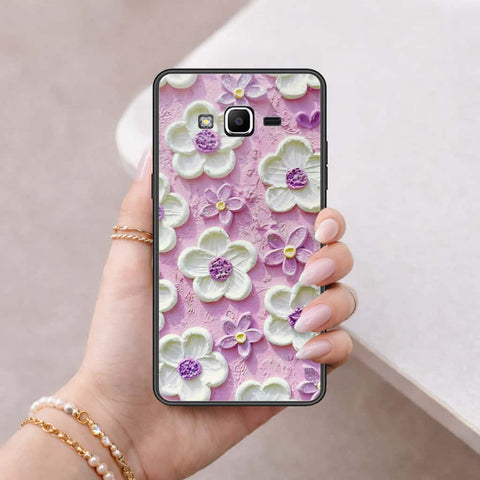 Samsung Galaxy J2 Prime Cover - Floral Series 3 - HQ Ultra Shine Premium Infinity Glass Soft Silicon Borders Case