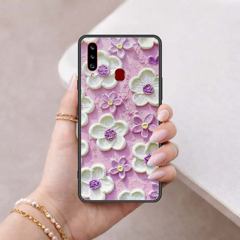 Samsung Galaxy A20s Cover - Floral Series 3 - HQ Ultra Shine Premium Infinity Glass Soft Silicon Borders Case