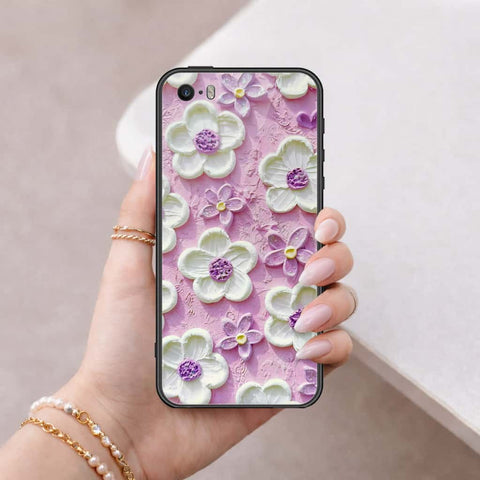 iPhone 5 Cover - Floral Series 3 - HQ Ultra Shine Premium Infinity Glass Soft Silicon Borders Case