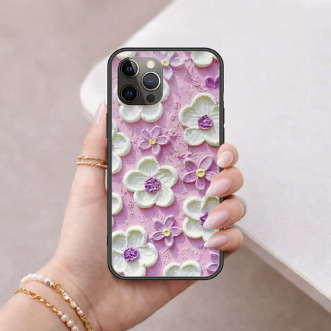 iPhone 12 Pro Max - Floral Series 3 - HQ Ultra Shine Premium Infinity Glass Soft Silicon Borders Case