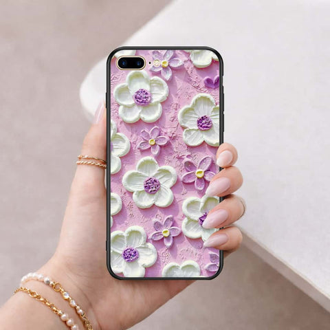 iPhone 8 Plus / 7 Plus - Floral Series 3 - HQ Ultra Shine Premium Infinity Glass Soft Silicon Borders Case