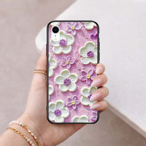 iPhone XR - Floral Series 3 - HQ Ultra Shine Premium Infinity Glass Soft Silicon Borders Case