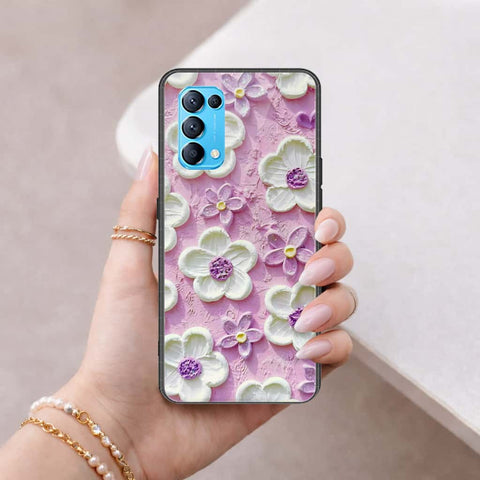 Oppo Find X3 Lite Cover - Floral Series 3 - HQ Ultra Shine Premium Infinity Glass Soft Silicon Borders Case