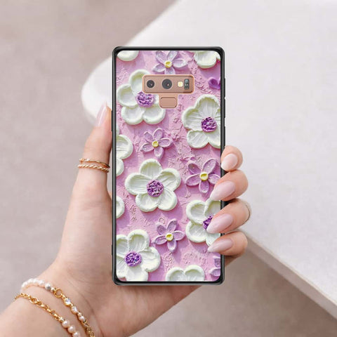 Samsung Galaxy Note 9 Cover - Floral Series 3 - HQ Ultra Shine Premium Infinity Glass Soft Silicon Borders Case