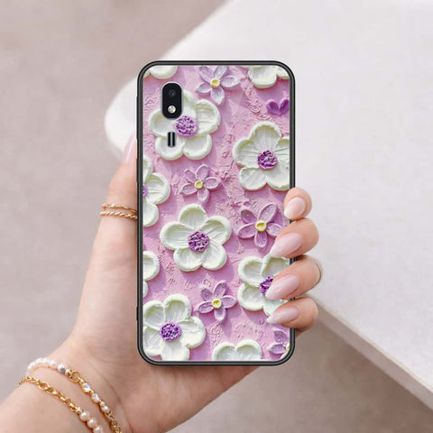 Samsung Galaxy A2 Core Cover - Floral Series 3 - HQ Ultra Shine Premium Infinity Glass Soft Silicon Borders Case