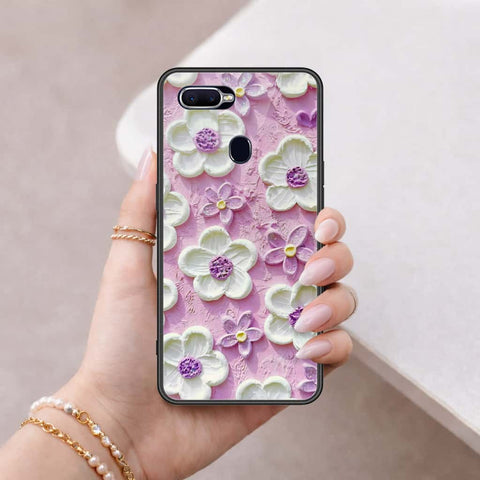 Oppo F9 / F9 Pro Cover - Floral Series 3 - HQ Ultra Shine Premium Infinity Glass Soft Silicon Borders Case