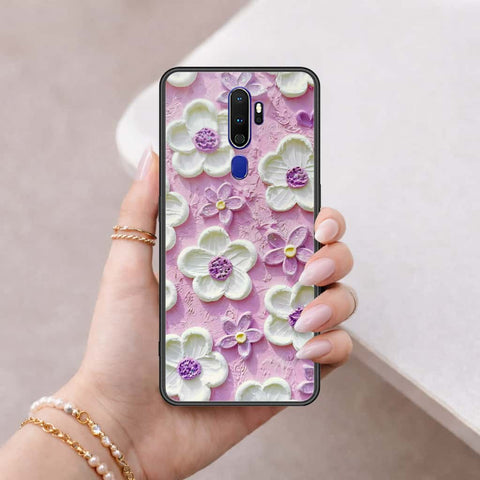 Oppo A9 2020 Cover - Floral Series 3 - HQ Ultra Shine Premium Infinity Glass Soft Silicon Borders Case