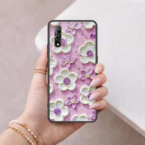 Vivo Y7s Cover - Floral Series 3 - HQ Ultra Shine Premium Infinity Glass Soft Silicon Borders Case