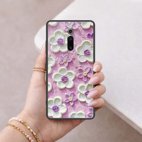 Xiaomi Mi 9T Cover - Floral Series 3 - HQ Ultra Shine Premium Infinity Glass Soft Silicon Borders Case