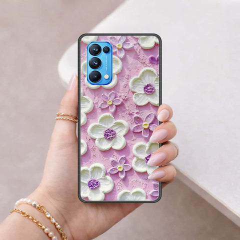 Oppo Reno 5 Pro 5G Cover - Floral Series 3 - HQ Ultra Shine Premium Infinity Glass Soft Silicon Borders Case
