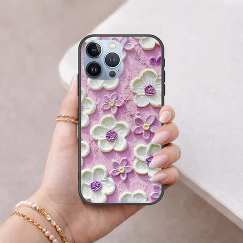 iPhone 13 Pro Max Cover - Floral Series 3 - HQ Ultra Shine Premium Infinity Glass Soft Silicon Borders Case