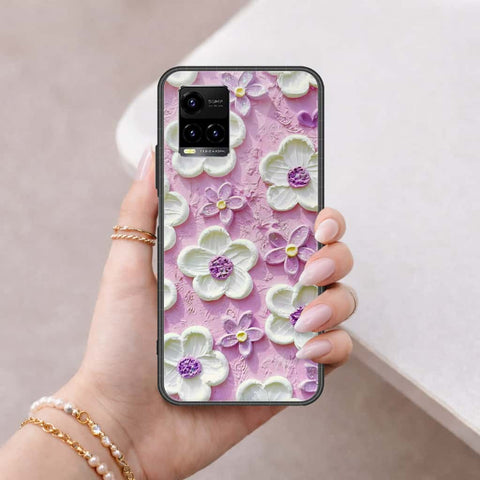 Vivo Y33s Cover - Floral Series 3 - HQ Ultra Shine Premium Infinity Glass Soft Silicon Borders Case