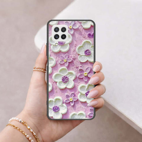 Samsung Galaxy M32 Cover - Floral Series 3 - HQ Ultra Shine Premium Infinity Glass Soft Silicon Borders Case