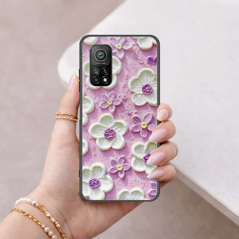 Xiaomi Mi 10T Cover - Floral Series 3 - HQ Ultra Shine Premium Infinity Glass Soft Silicon Borders Case