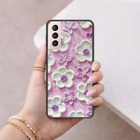 Samsung Galaxy S21 FE 5G Cover - Floral Series 3 - HQ Ultra Shine Premium Infinity Glass Soft Silicon Borders Case