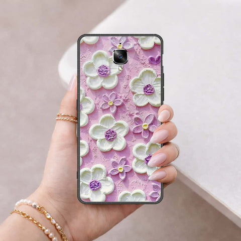 OnePlus 3 Cover - Floral Series 3 - HQ Ultra Shine Premium Infinity Glass Soft Silicon Borders Case