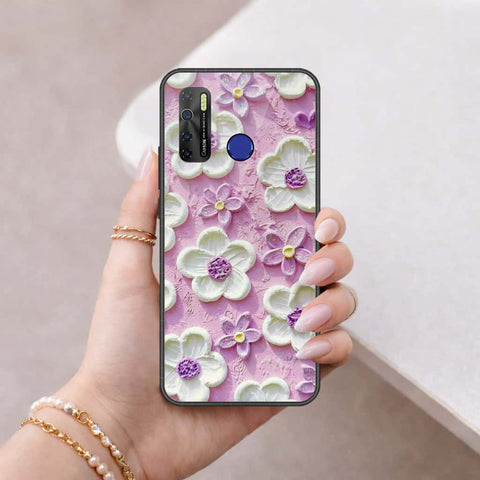 Tecno Camon 15 Air Cover - Floral Series 3 - HQ Ultra Shine Premium Infinity Glass Soft Silicon Borders Case