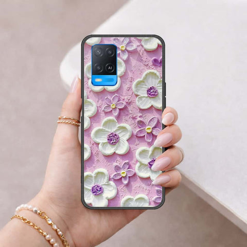 Oppo A54 4G Cover - Floral Series 3 - HQ Ultra Shine Premium Infinity Glass Soft Silicon Borders Case