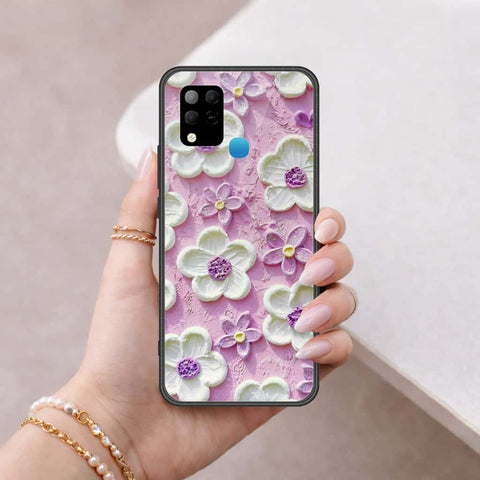 Infinix Hot 10s Cover - Floral Series 3 - HQ Ultra Shine Premium Infinity Glass Soft Silicon Borders Case